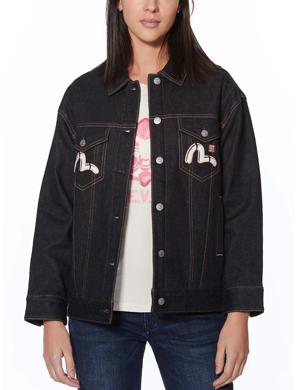 BRUSHSTROKE GODHEAD DENIM JACKET - 4
