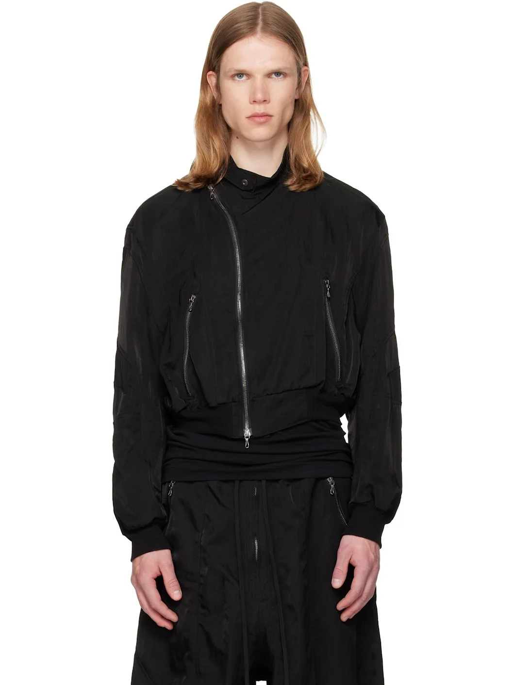 Black Unchain Bomber Jacket - 1