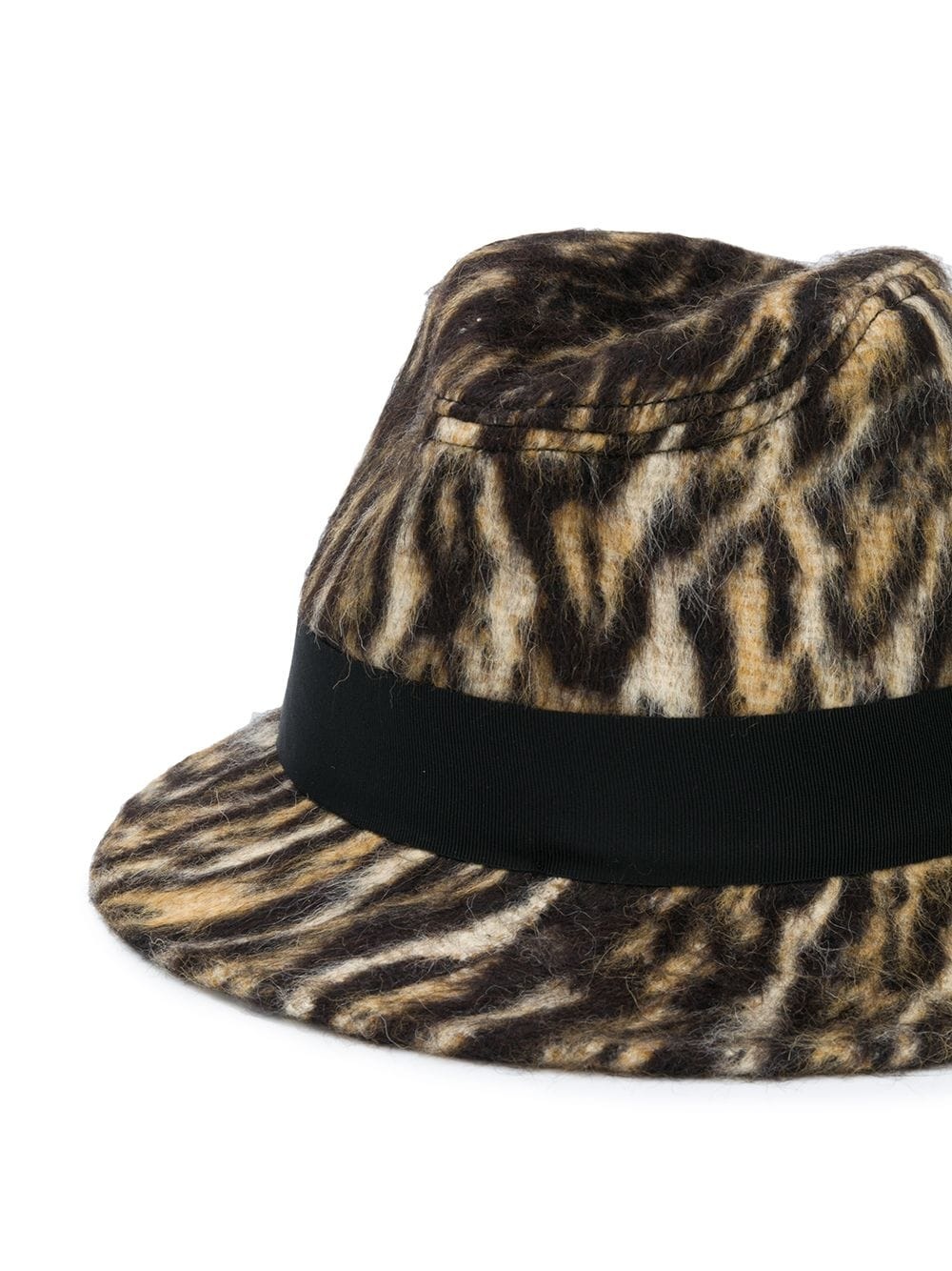 ocelot-print fedora hat  - 2