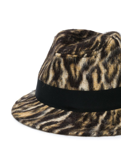 SAINT LAURENT ocelot-print fedora hat  outlook