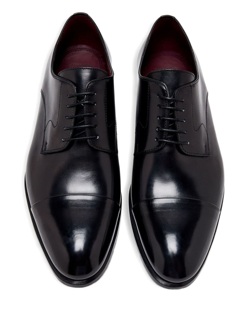 leather cap-toe derby shoes - 3