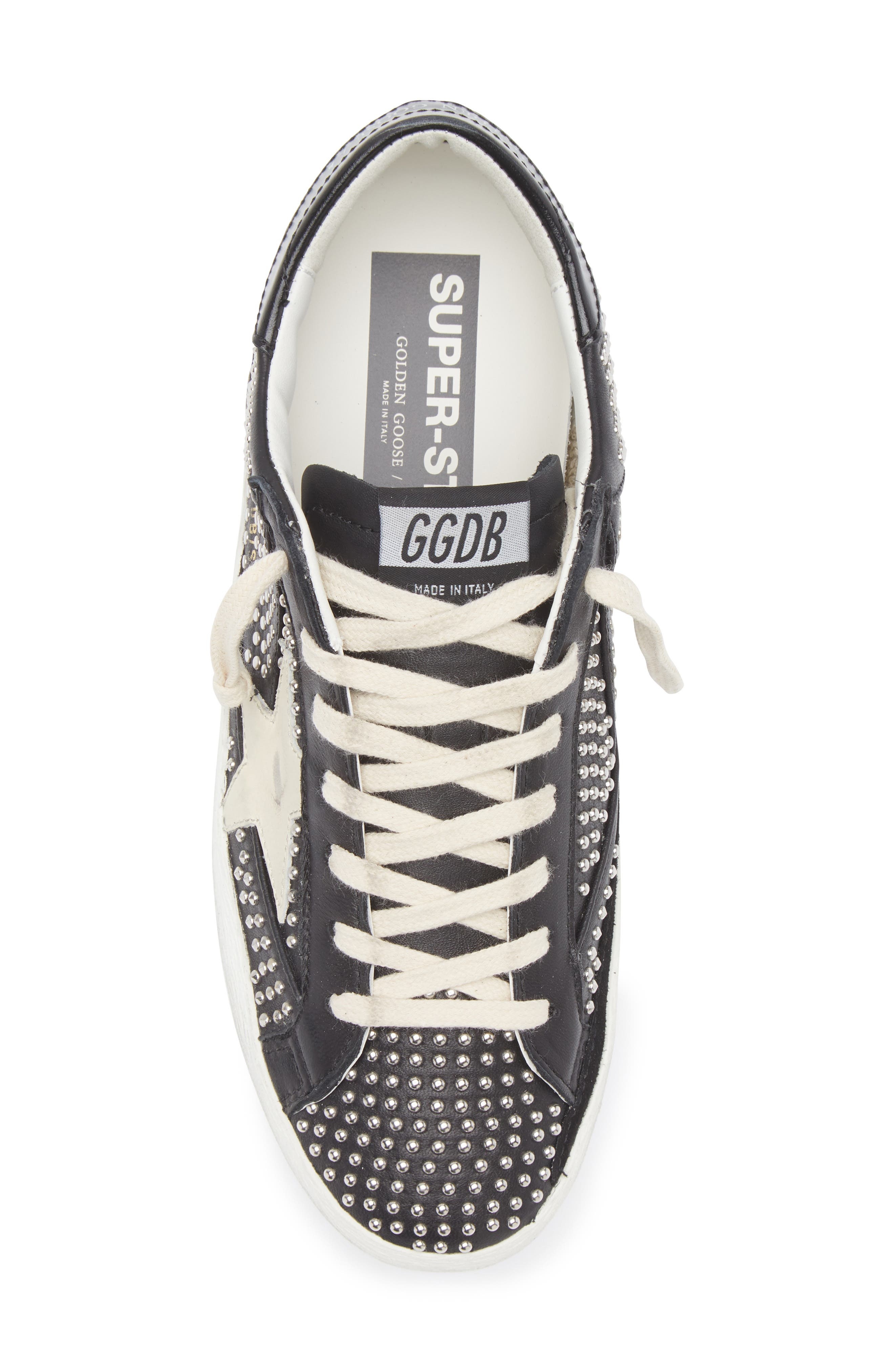 Golden Goose Super-Star Stud Low Top Sneaker in Black/White at Nordstrom - 5