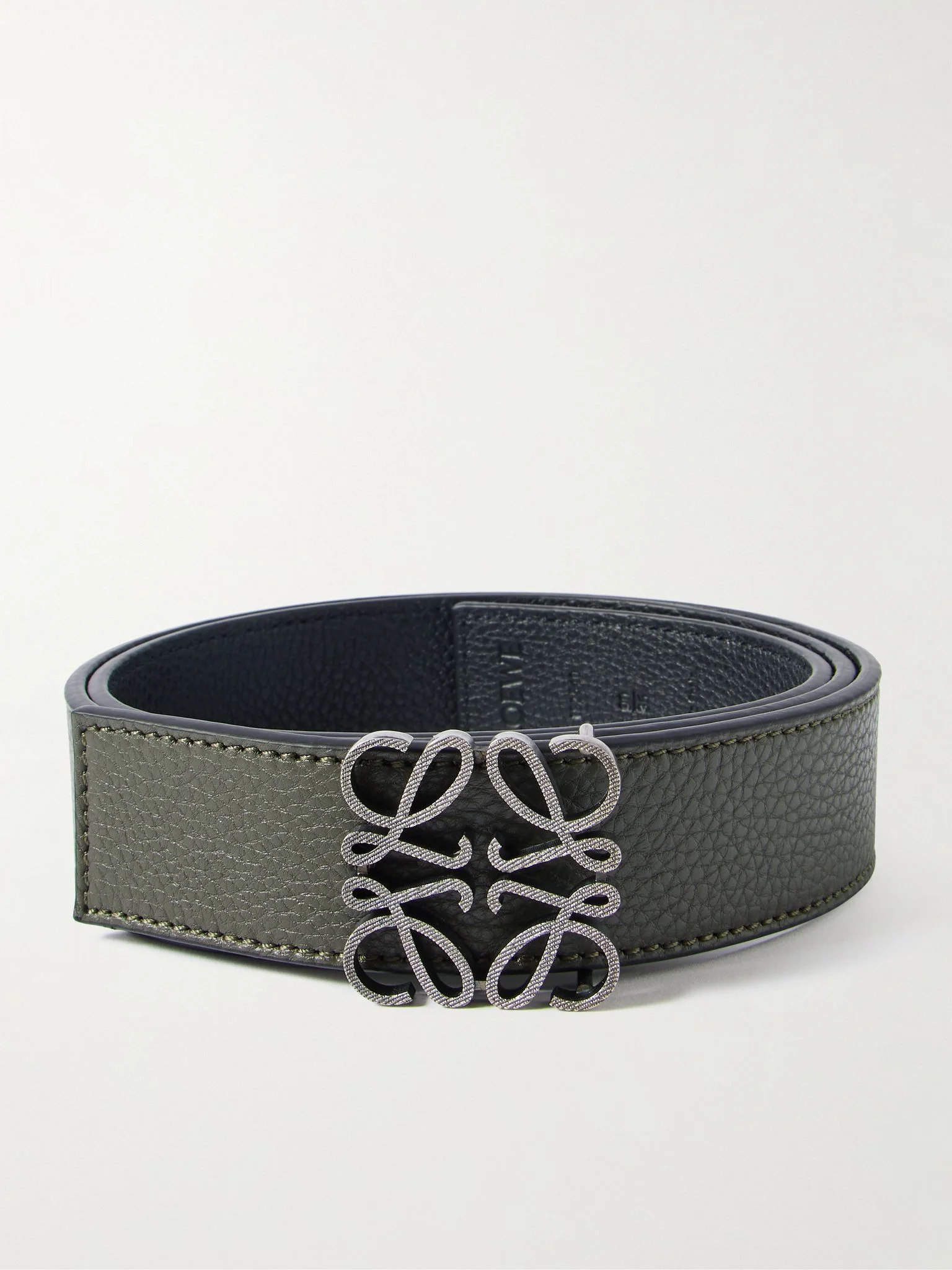 Anagram 3.5cm Reversible Leather Belt Green - 1