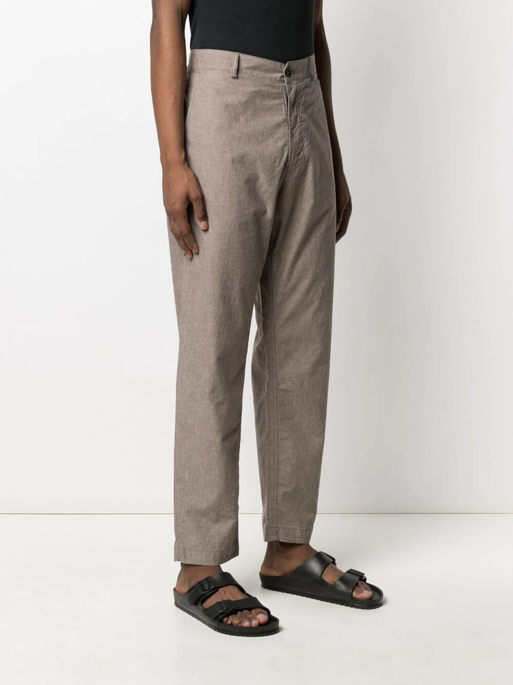 straight-leg cotton trousers - 3