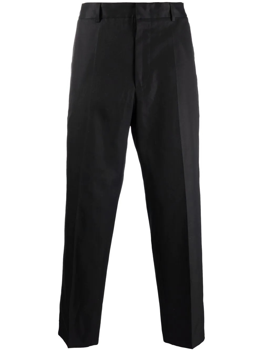 pressed-crease cotton tailored trousers - 1