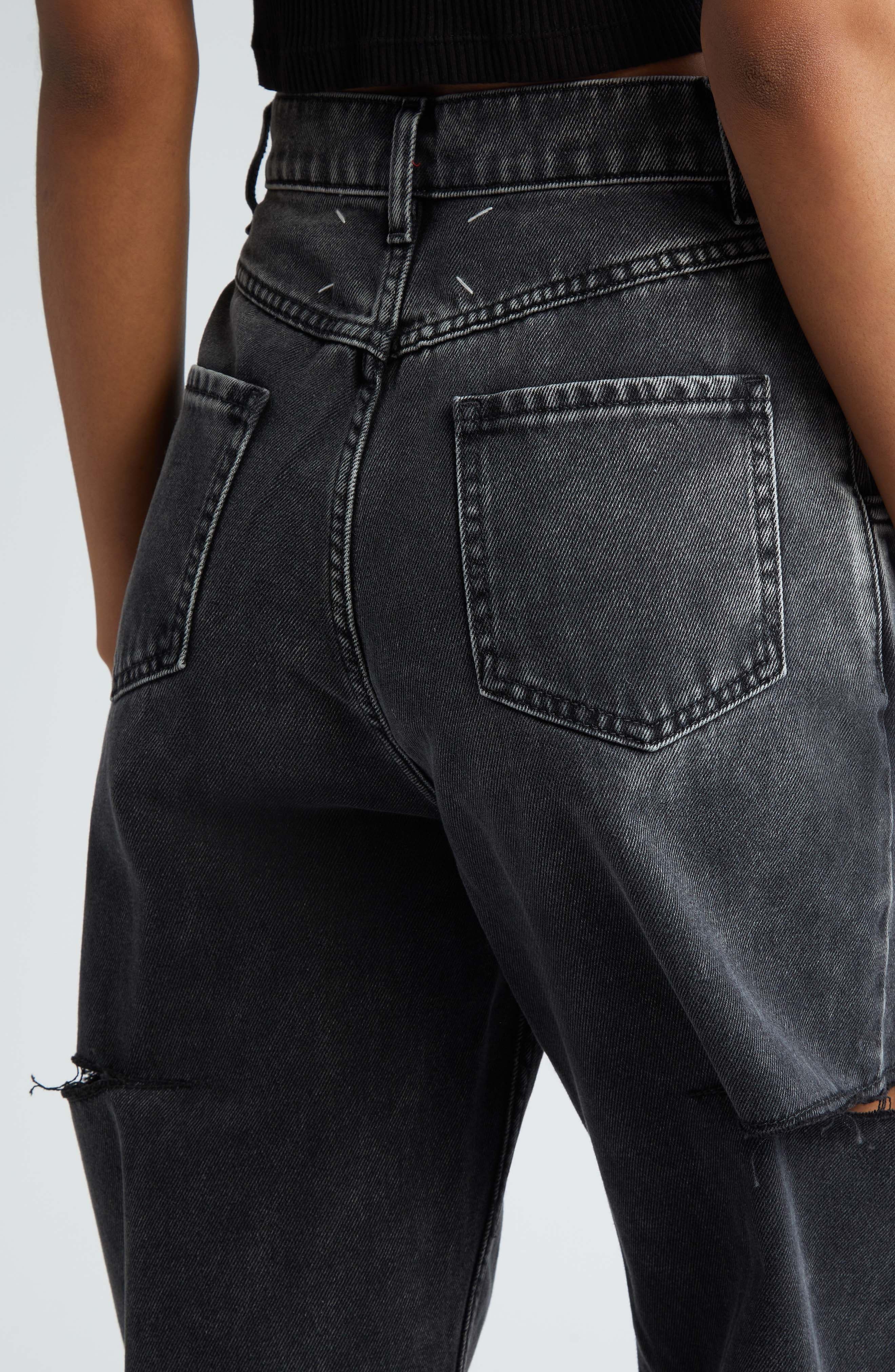 Ripped Side Cutout Jeans - 5