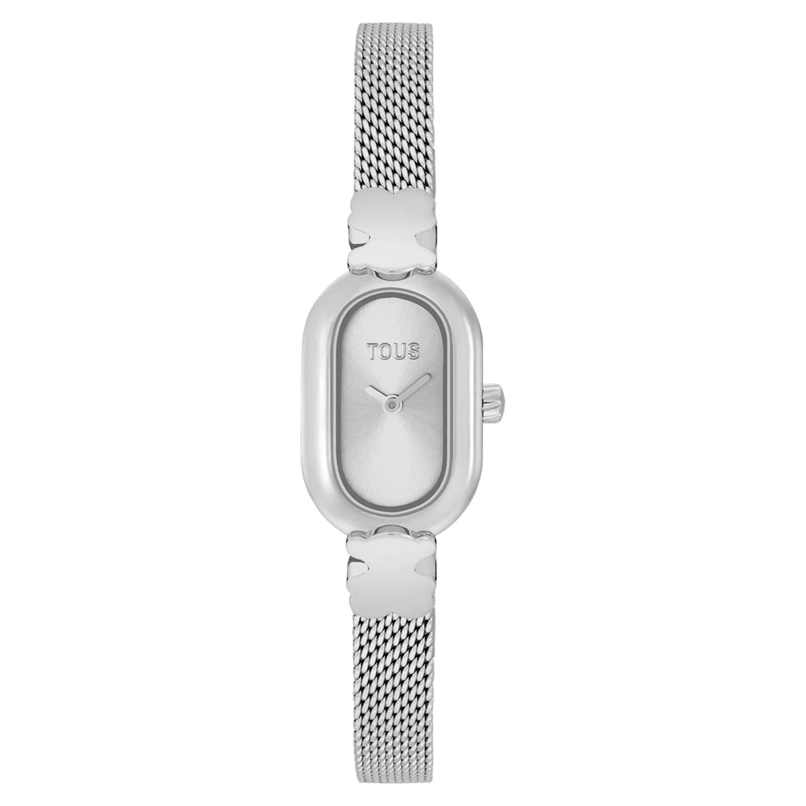 Jeweled Analog watch with steel bracelet Oval Icon - 1