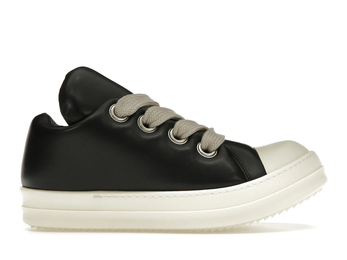 Rick Owens Jumbo Lace Padded Sneaks Low Black Milk - 1