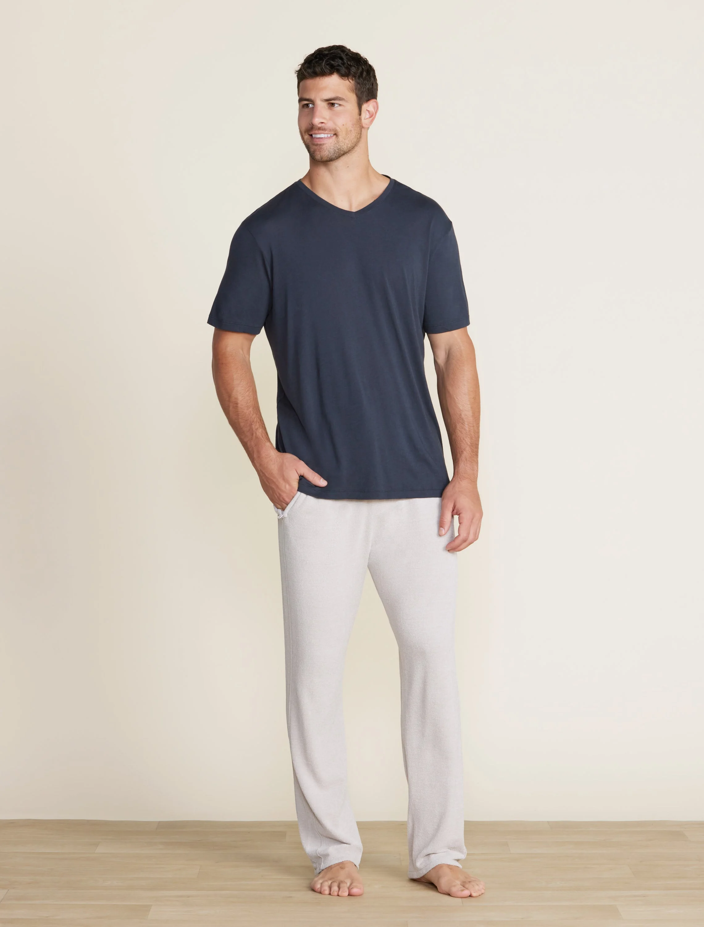 Malibu Collection® Cotton Modal V-Neck Basic Tee - 1