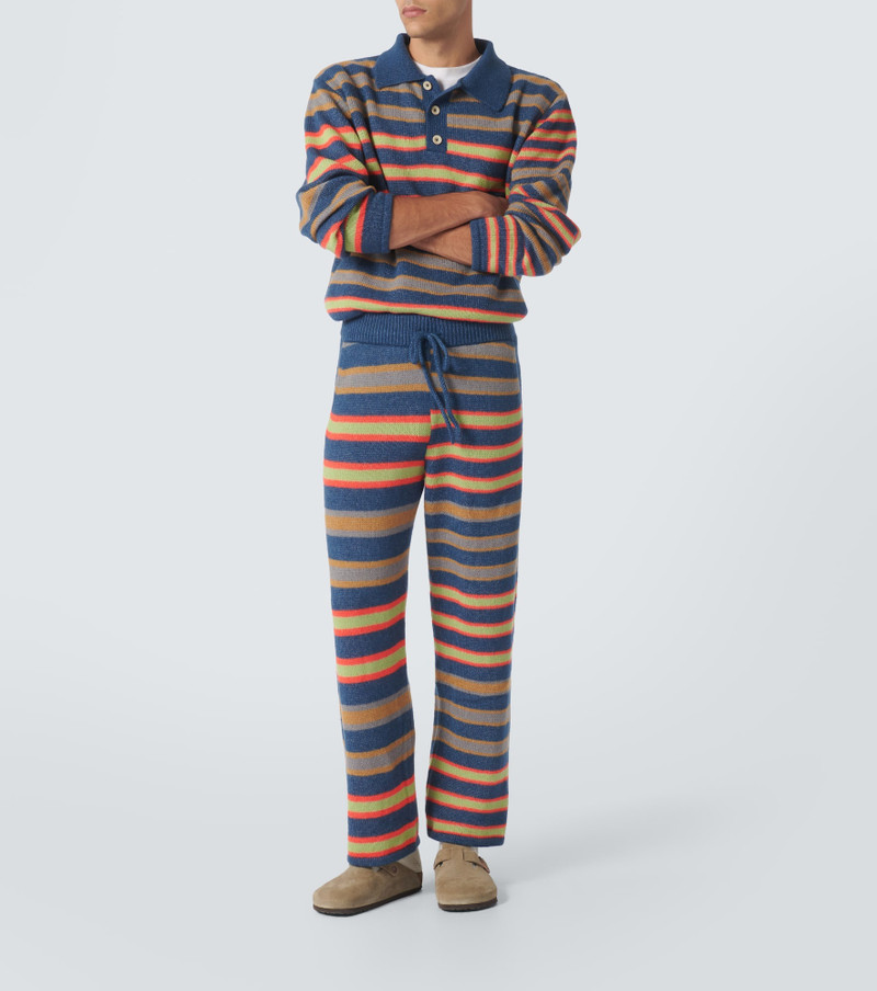 The Elder Statesman Leo striped cashmere and cotton pants outlook