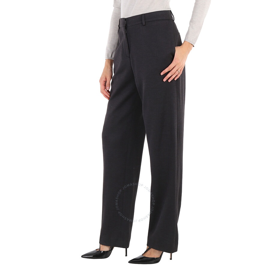 Burberry Ladies Charcoal Grey Straight Cashmere Trousers - 5