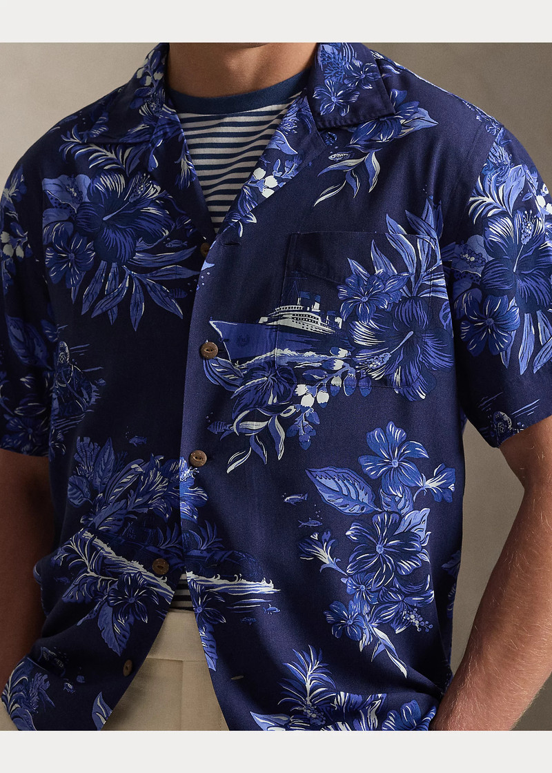 Classic Fit Tropical-Print Camp Shirt 5