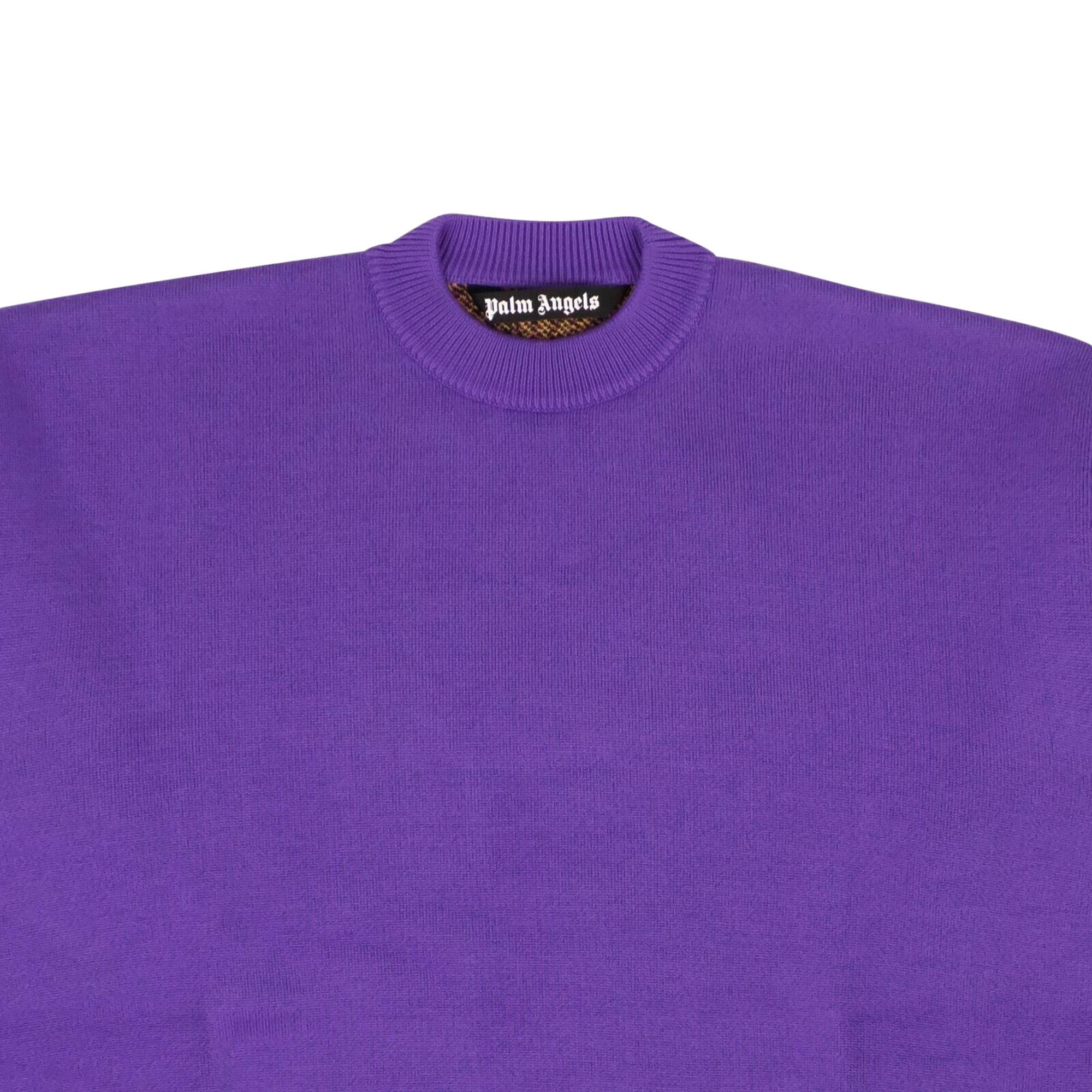 Palm Angels Intarsia Palm Tree Knit Sweater 'Purple' - 3