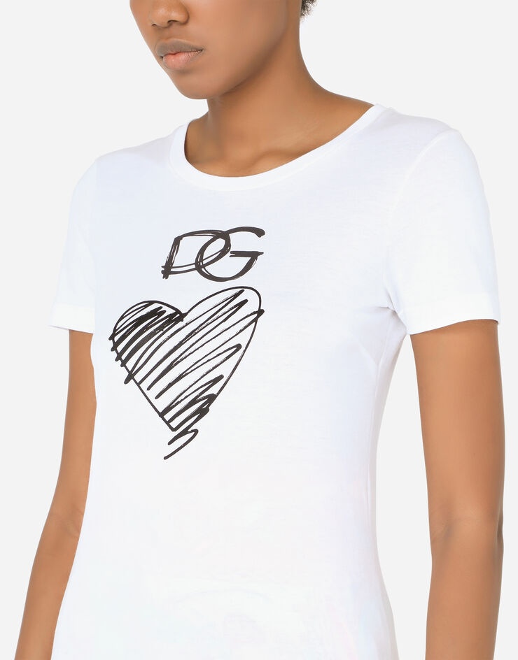 Jersey T-shirt with DG and heart print - 4