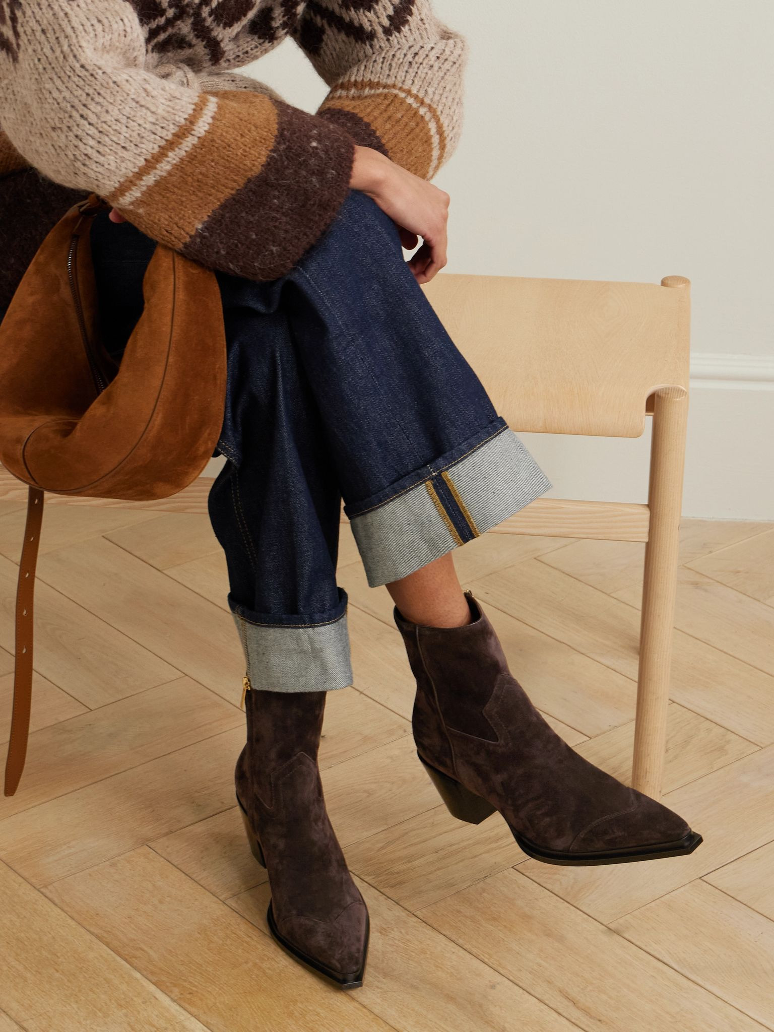 Cece 60 suede ankle boots Chocolate - 2