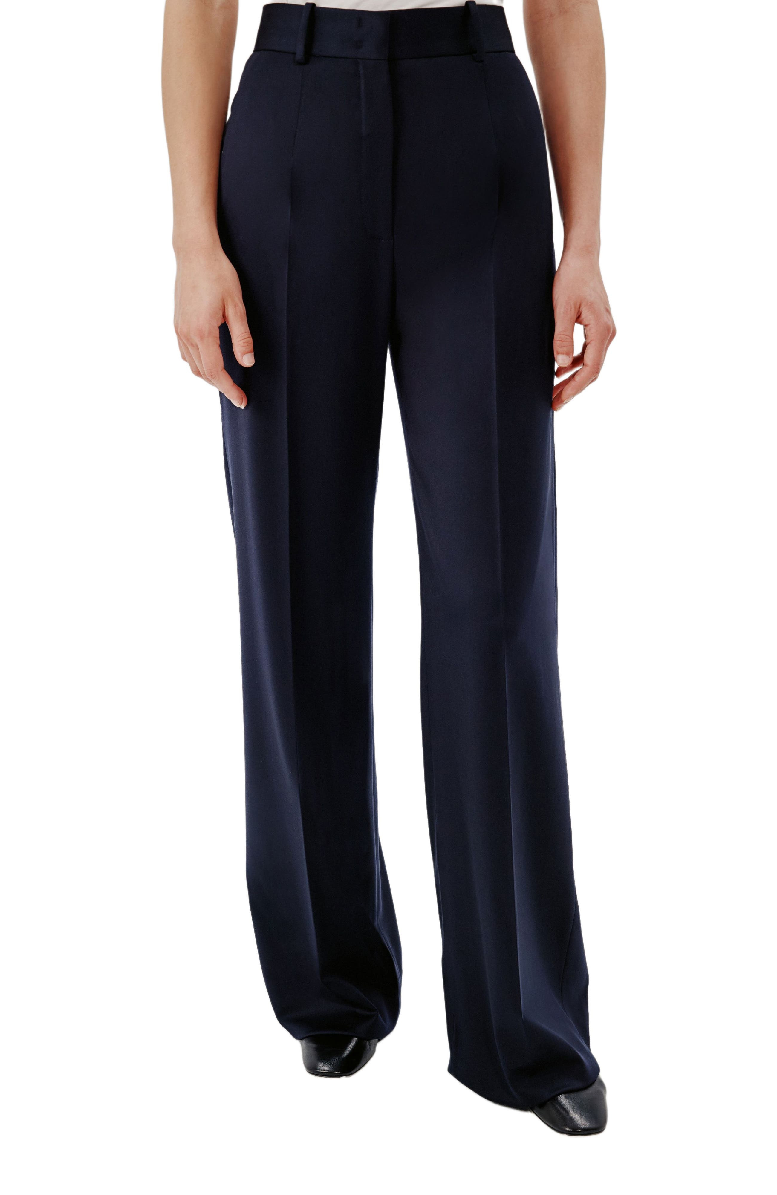 Another Tomorrow WIDE LEG SUIT PANT in Navy at Nordstrom - 2
