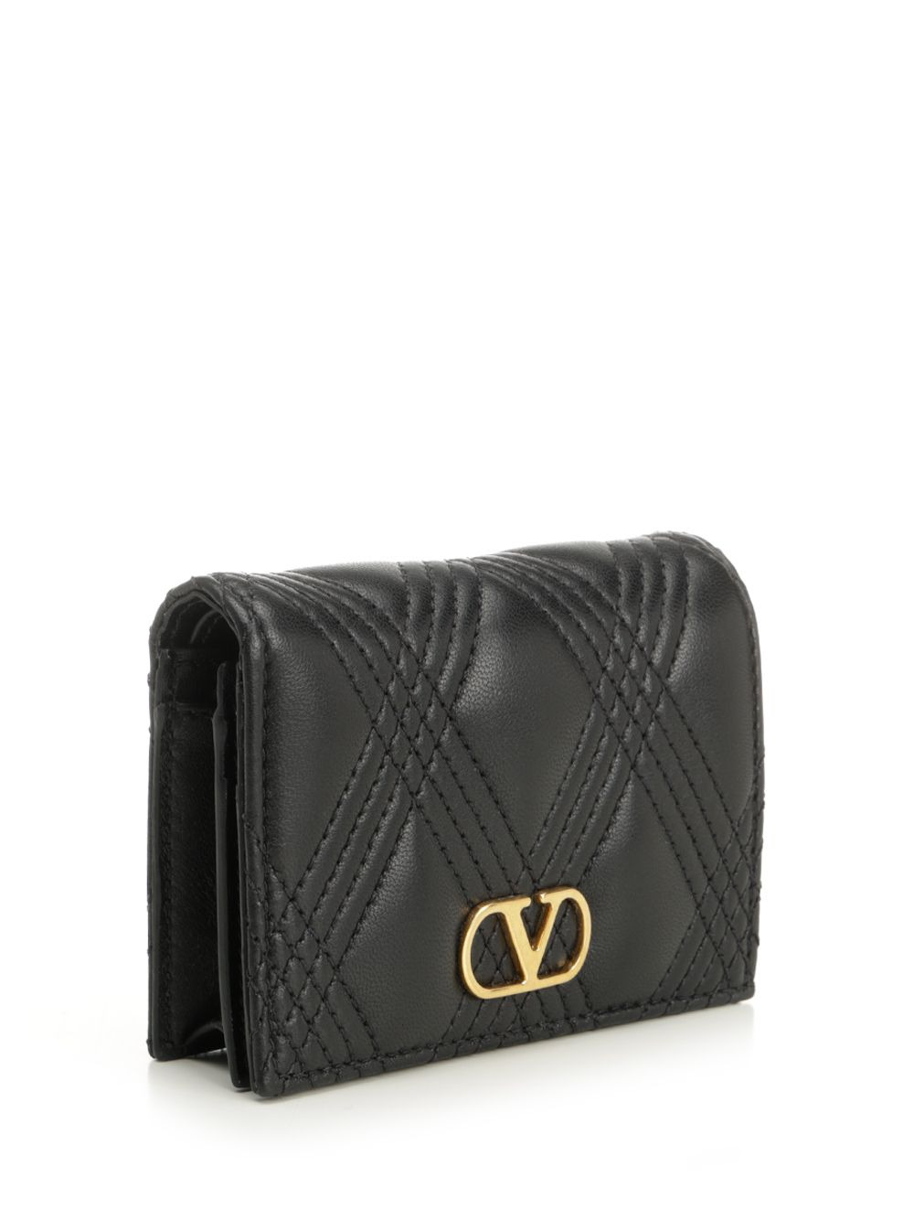 Flap French Wallet | Quiltie 67 | Nappa Deluxe/A.Brass Logo Wallets Black - 2