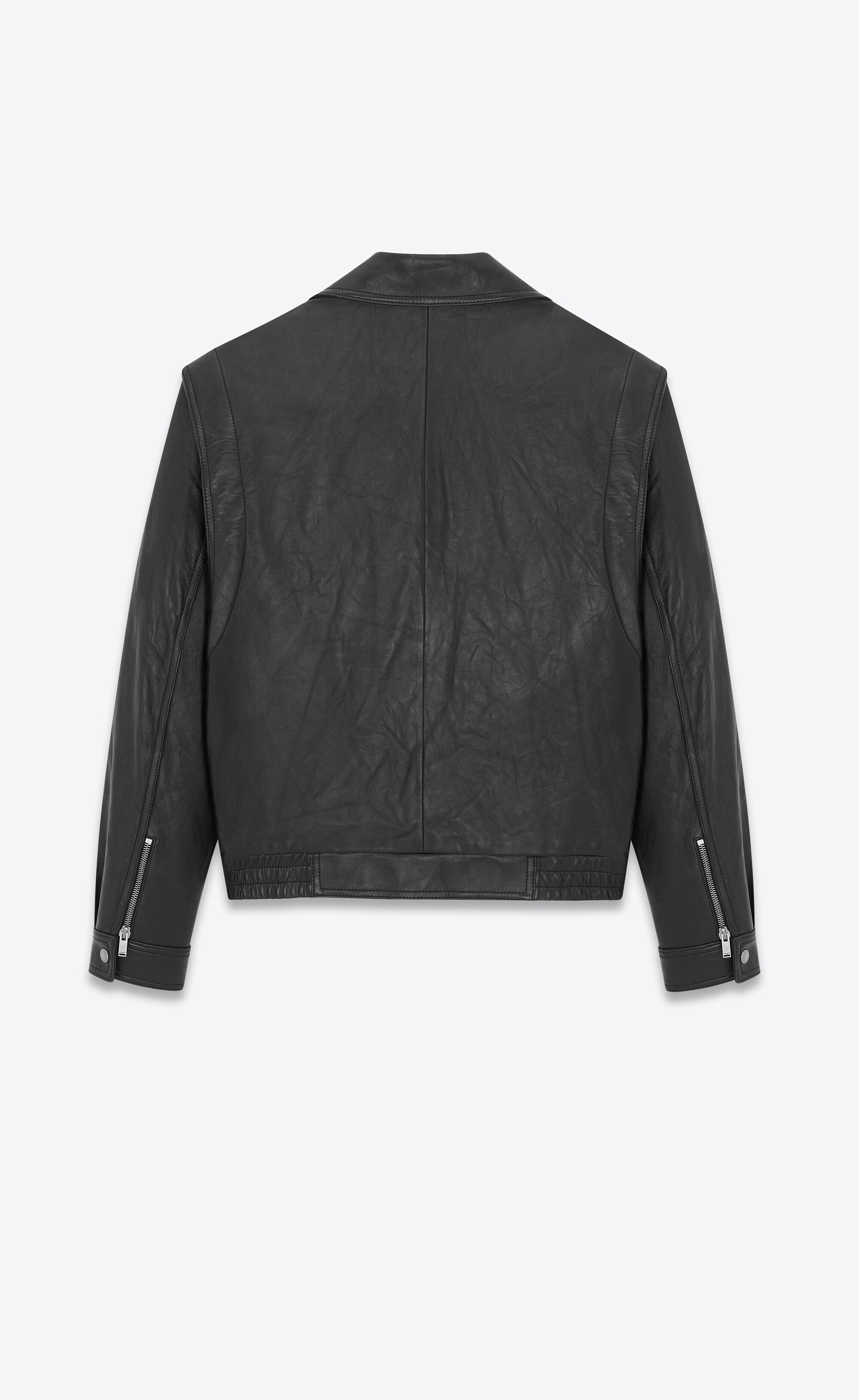 biker jacket in vintage crinkled lambskin - 2