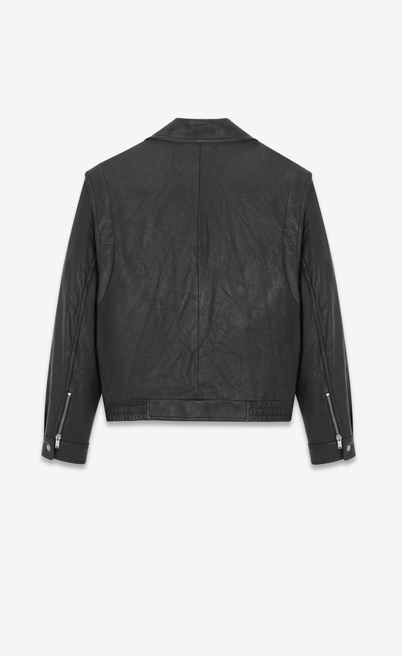 SAINT LAURENT biker jacket in vintage crinkled lambskin outlook