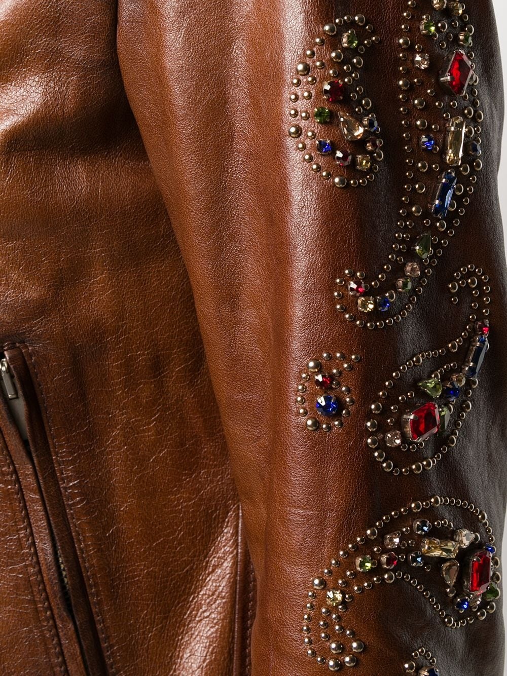 embellished biker jacket - 5