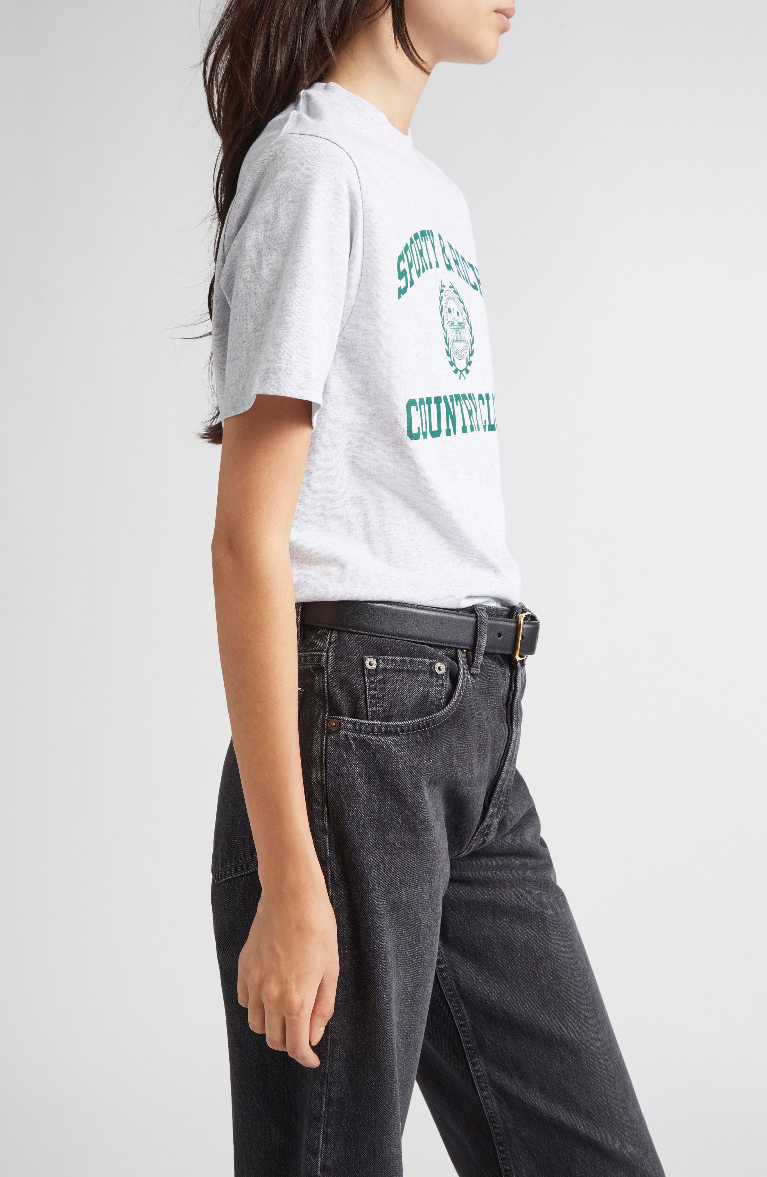 Sporty & Rich Varsity Crest Graphic T-Shirt in Light/Pastel Grey at Nordstrom - 3