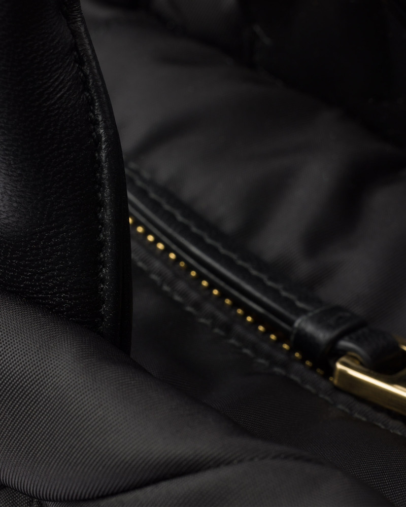Medium padded Re-Nylon and leather tote bag 5