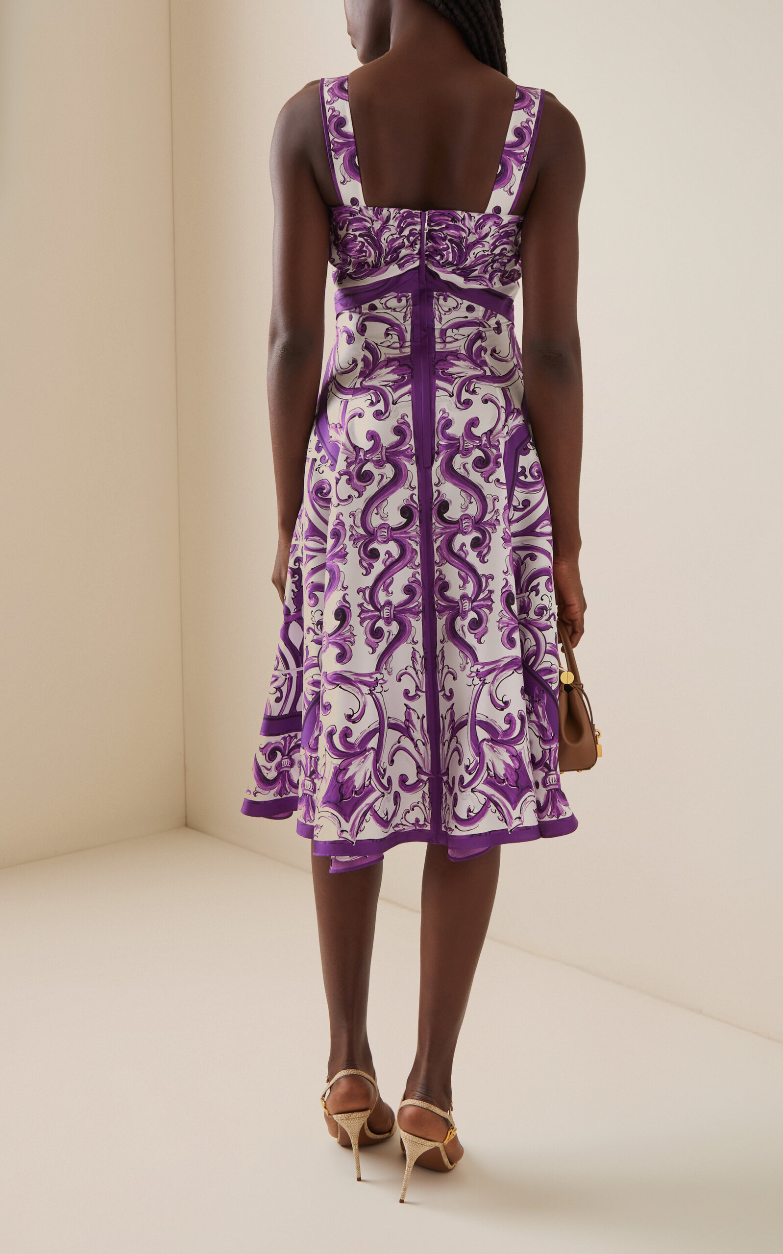Printed Silk Twill Midi Dress multi - 4