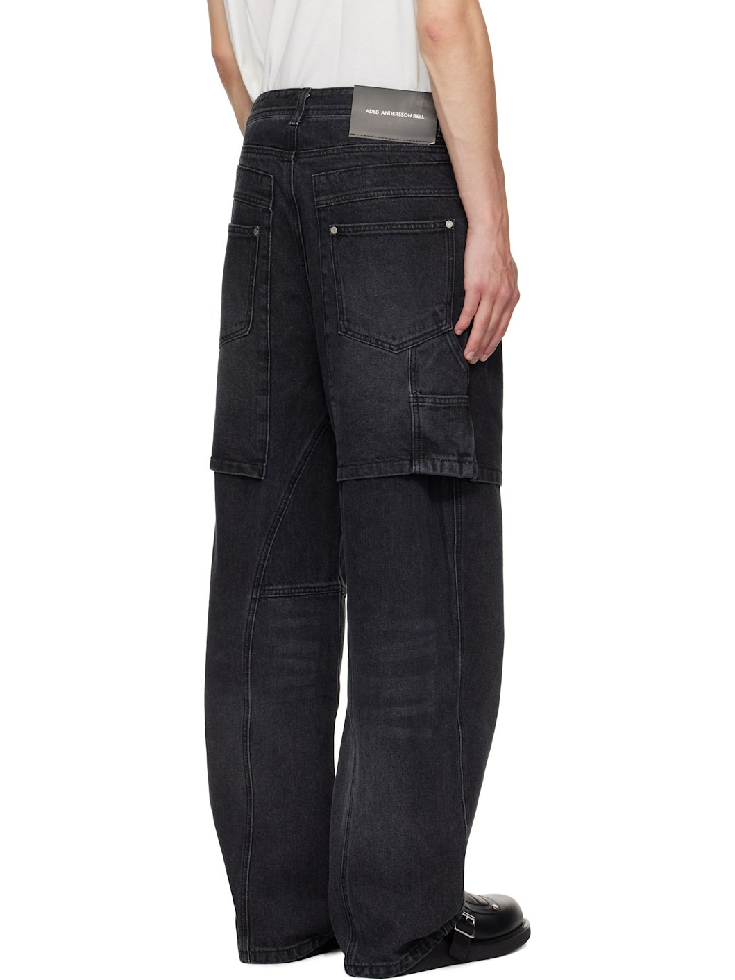 Black Raptor Layered Wide-Leg Jeans - 3
