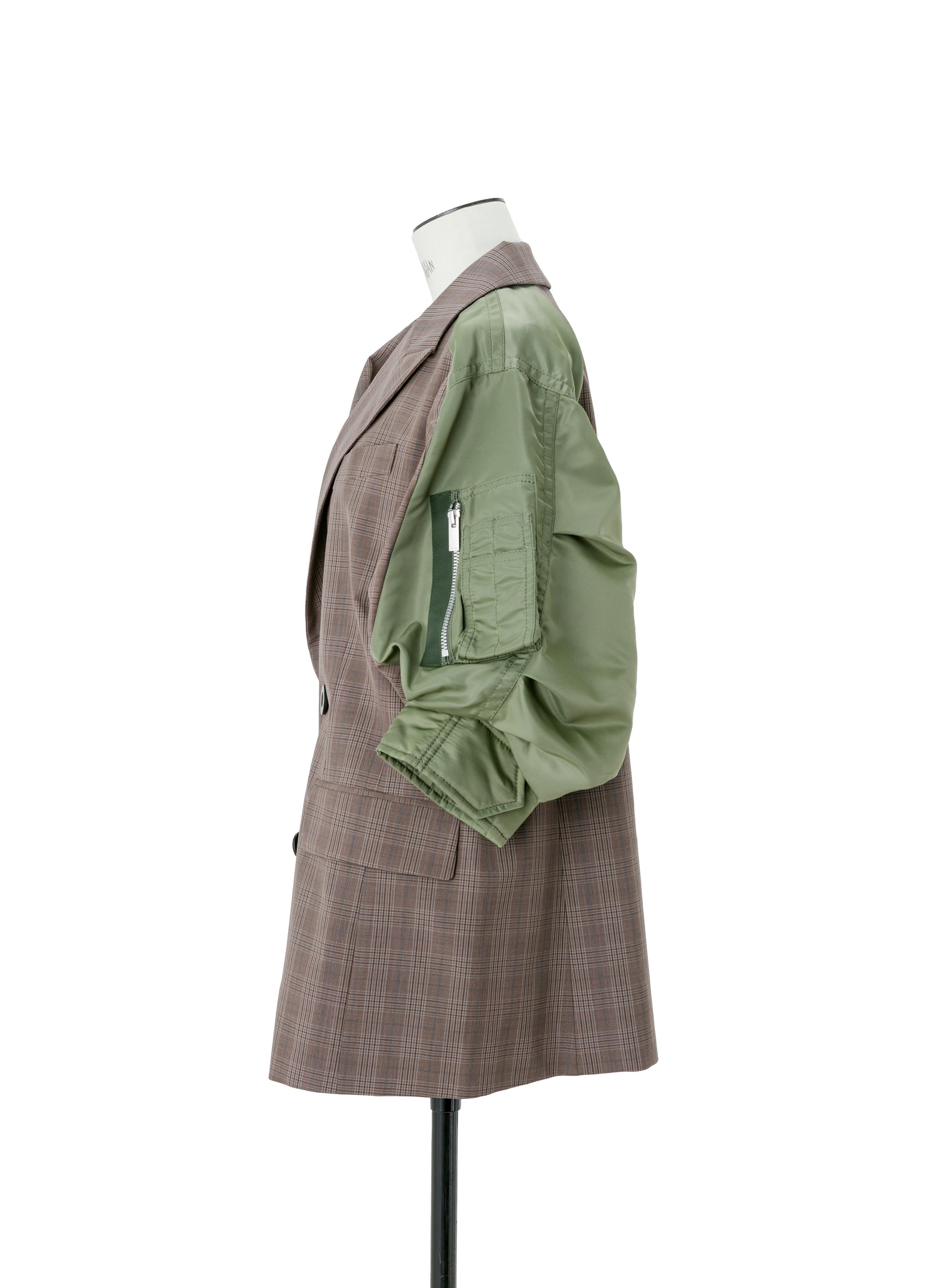 Wool Silk Suiting x Nylon Twill Jacket - 2