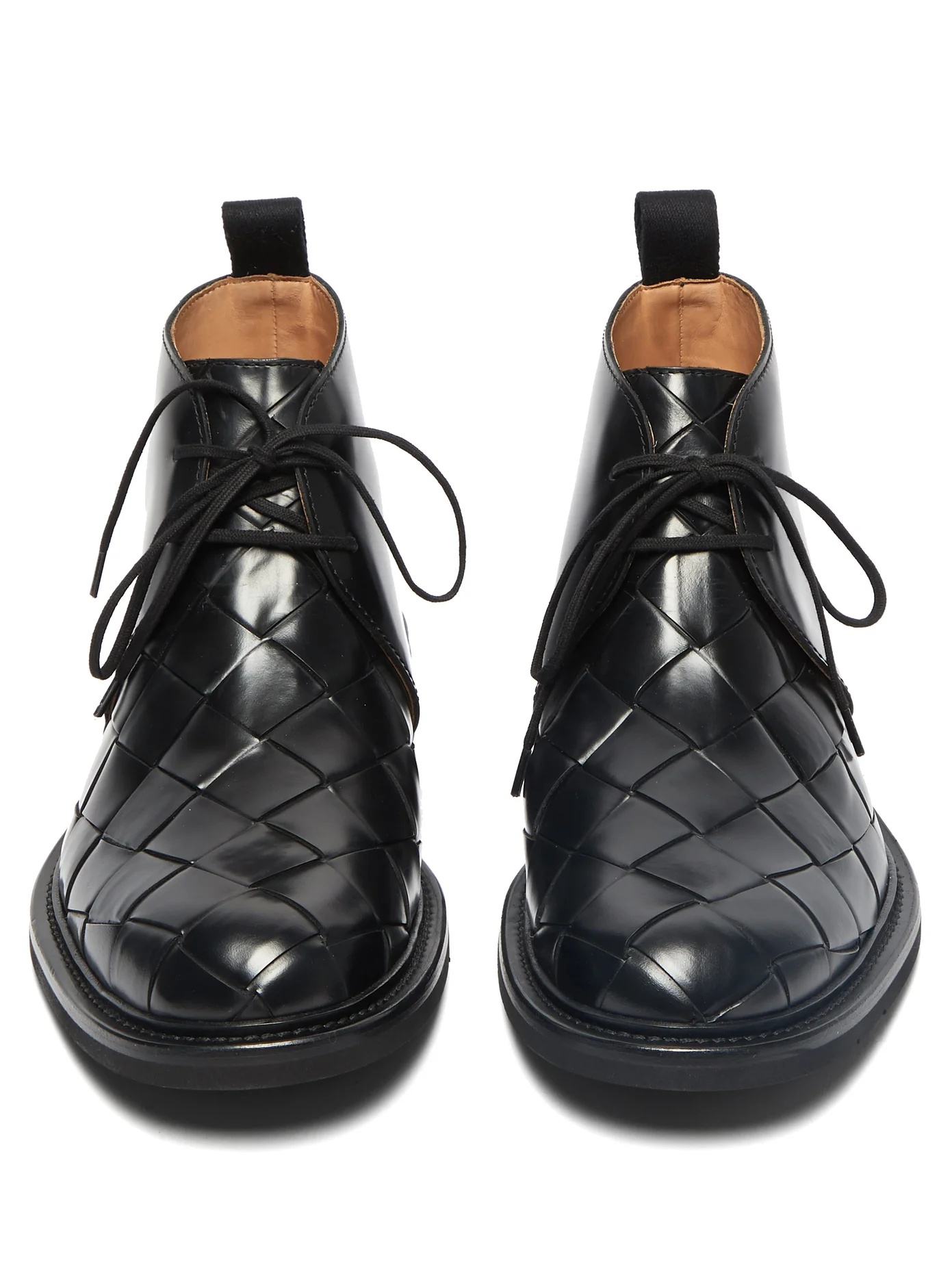 Intrecciato leather desert boots - 5