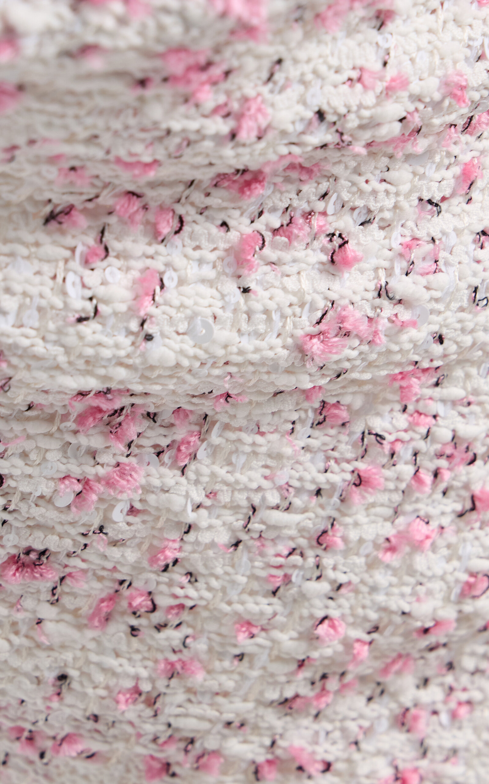 Fringed Dotted-Tweed Mini Dress white - 5
