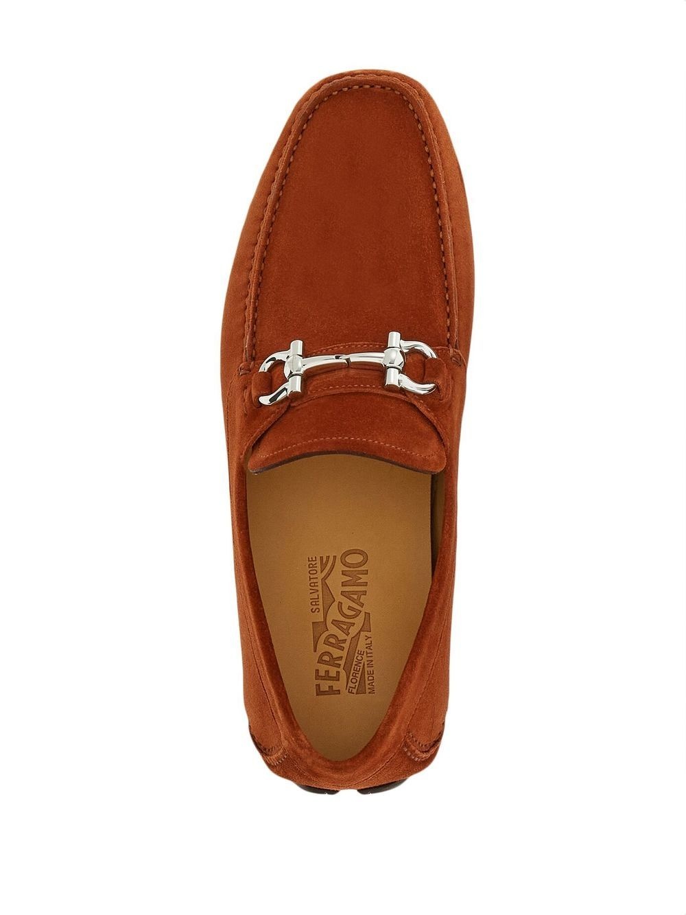 Gancini-plaque suede loafers - 5