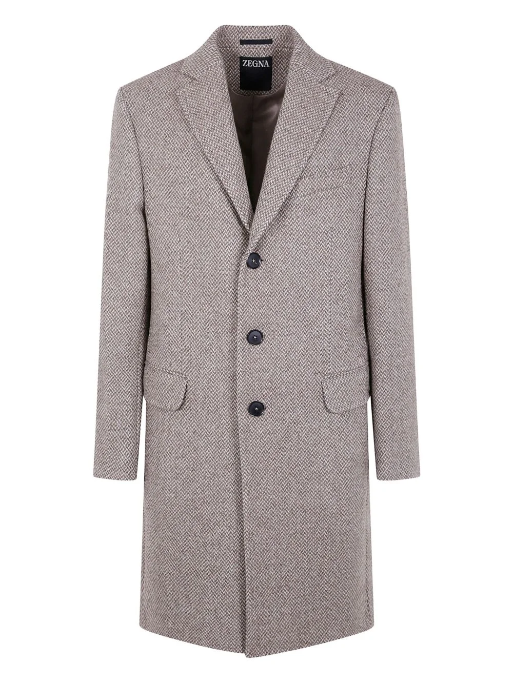 notched-lapel wool coat - 1