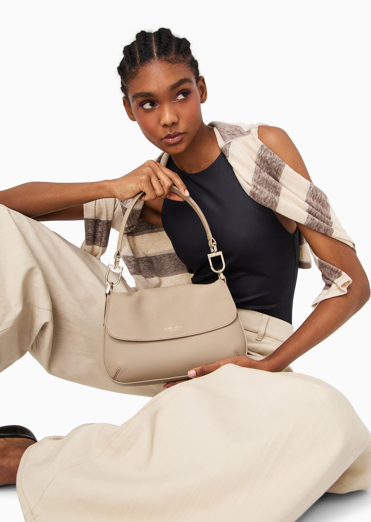Small la Prima Soft bag in pebbled leather - 7