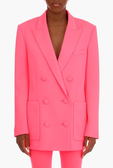 Neon pink boyfriend jacket with double-breasted closure - 5