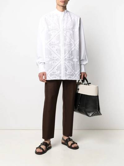 Valentino pointelle-knit cotton shirt outlook