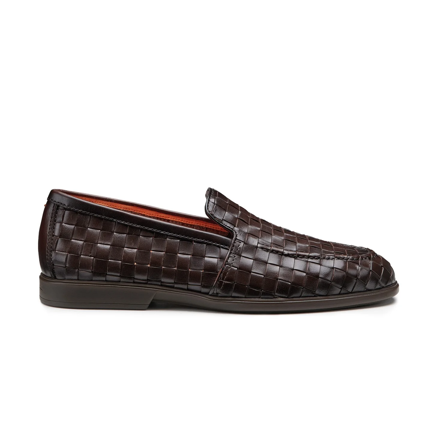 Men's dark brown woven leather loafer - 1