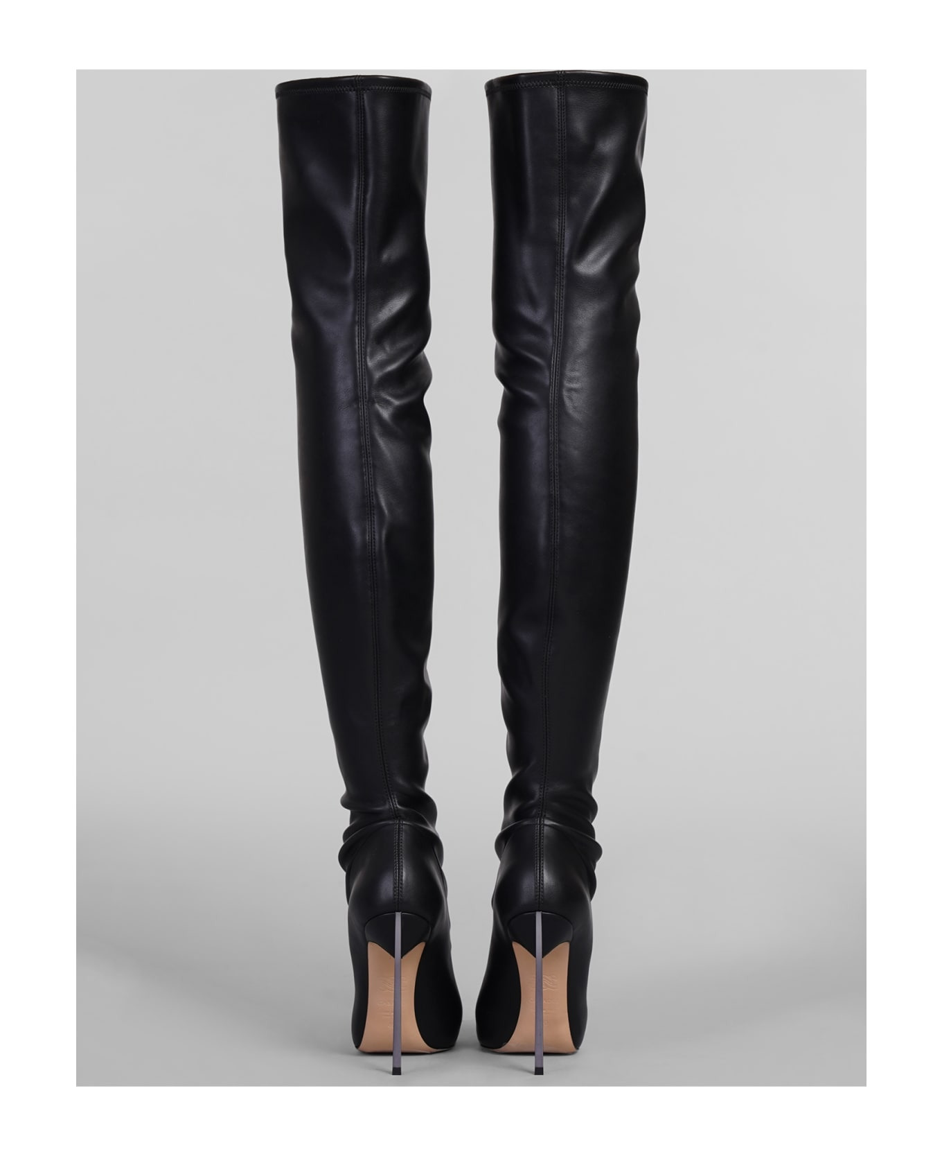 Blade High Heels Boots In Black Leather - 4