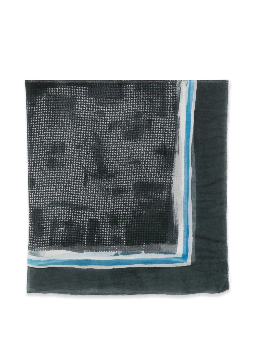 houndstooth-pattern frayed scarf - 1