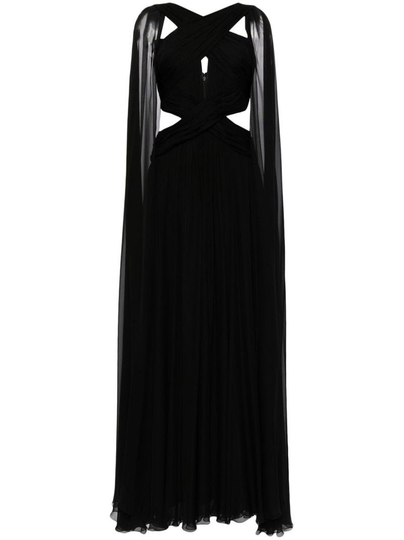 silk-chiffon cape gown 1