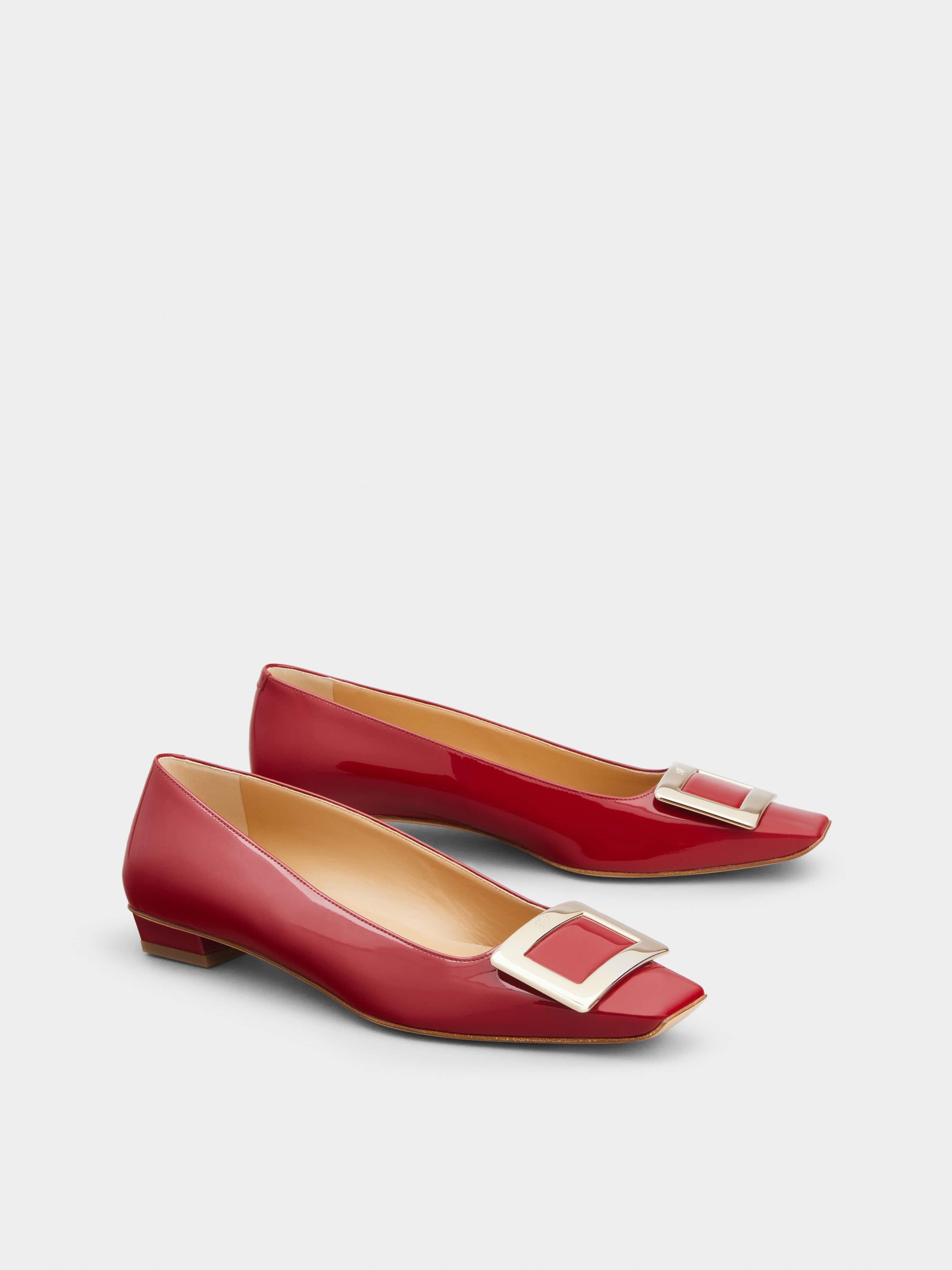 Belle Vivier Metal Buckle Ballerinas in Patent Leather - 2