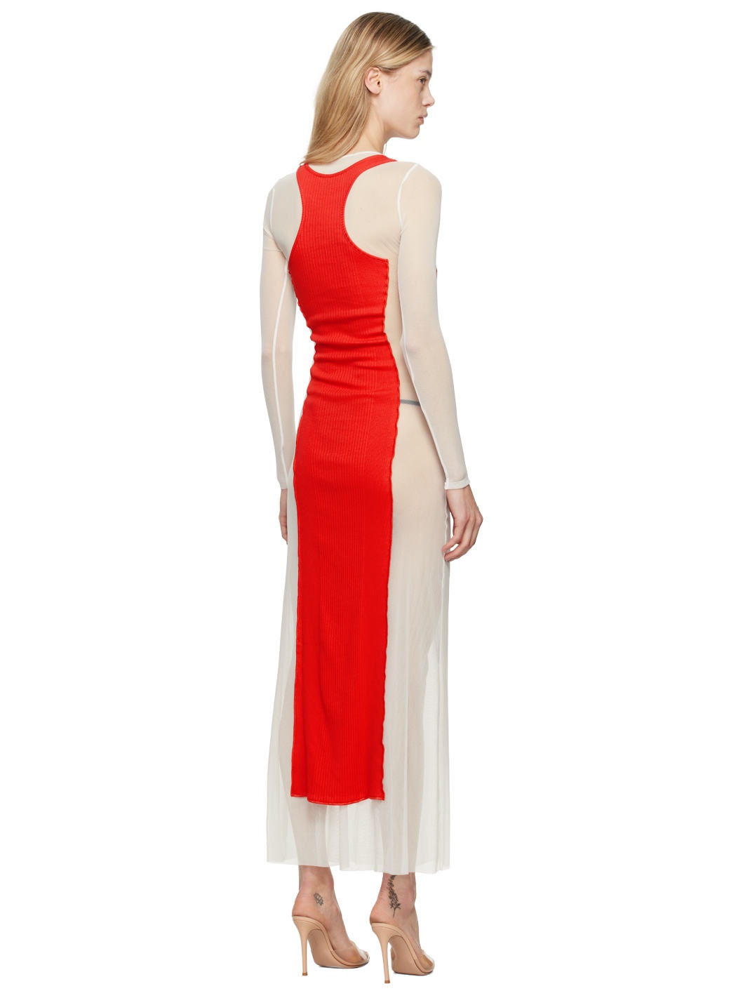 White & Red 'The Long Petit Grand' Maxi Dress - 3