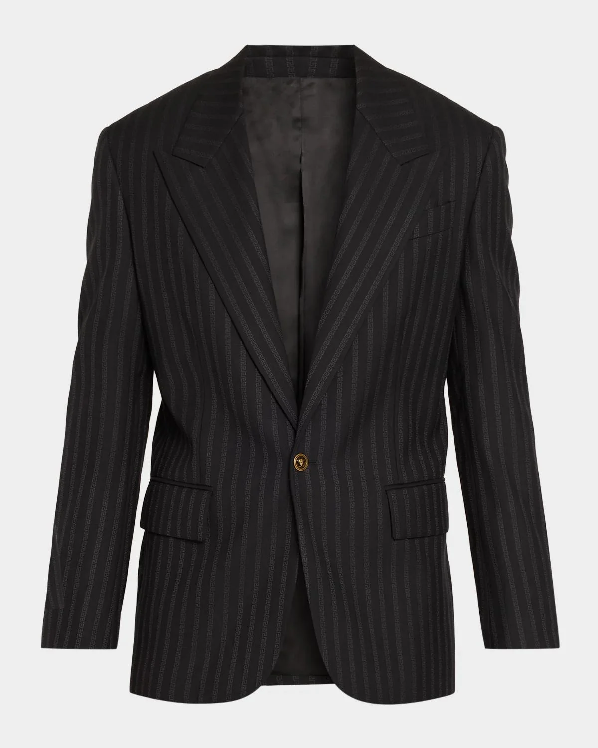 Men's Wool Pinstripe Single-Button Evening Jacket - 1