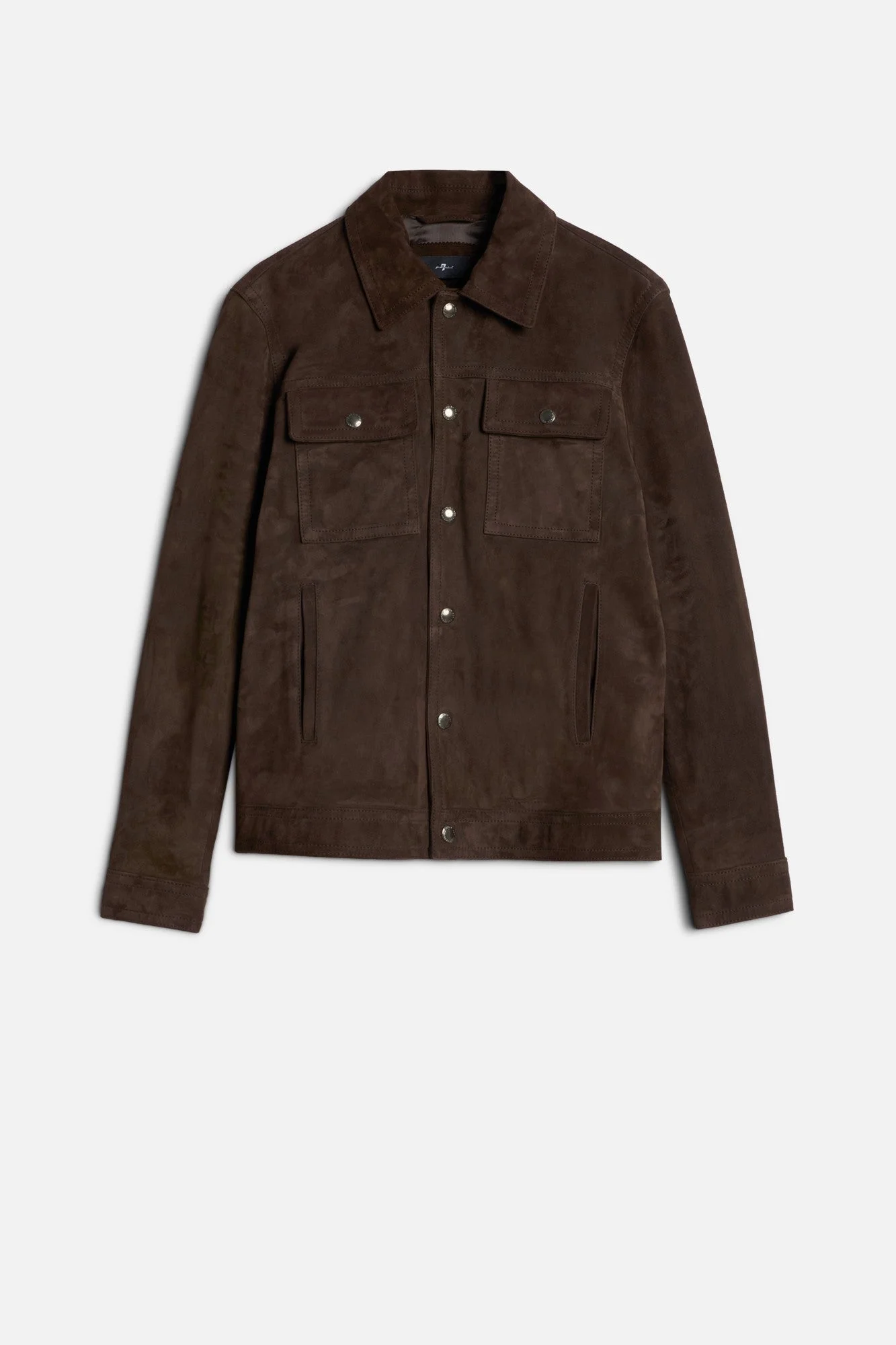 MODERN TRUCKER JACKET in Suede Espresso - 1