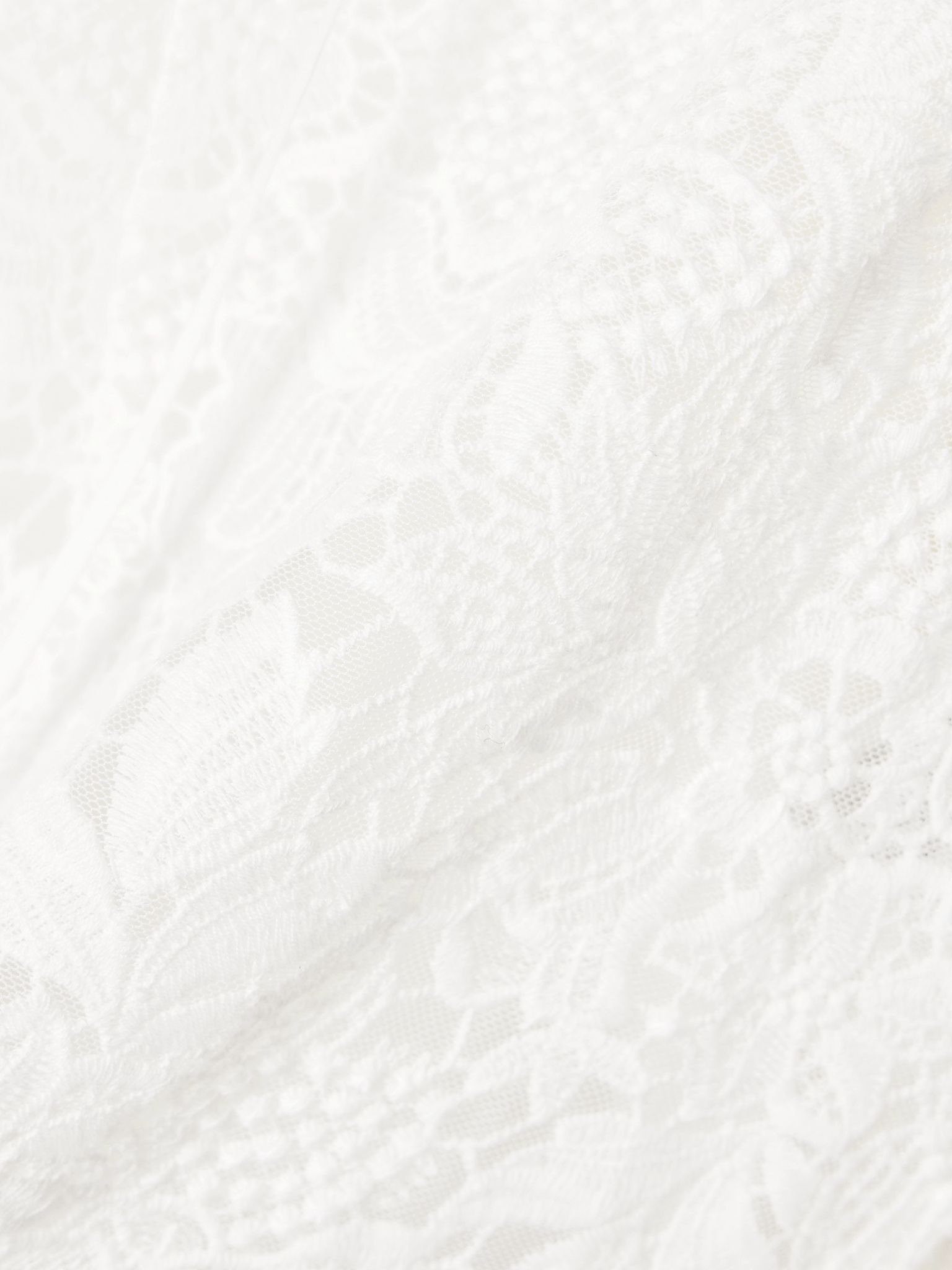 Tie-neck cotton-lace blouse Ivory - 5