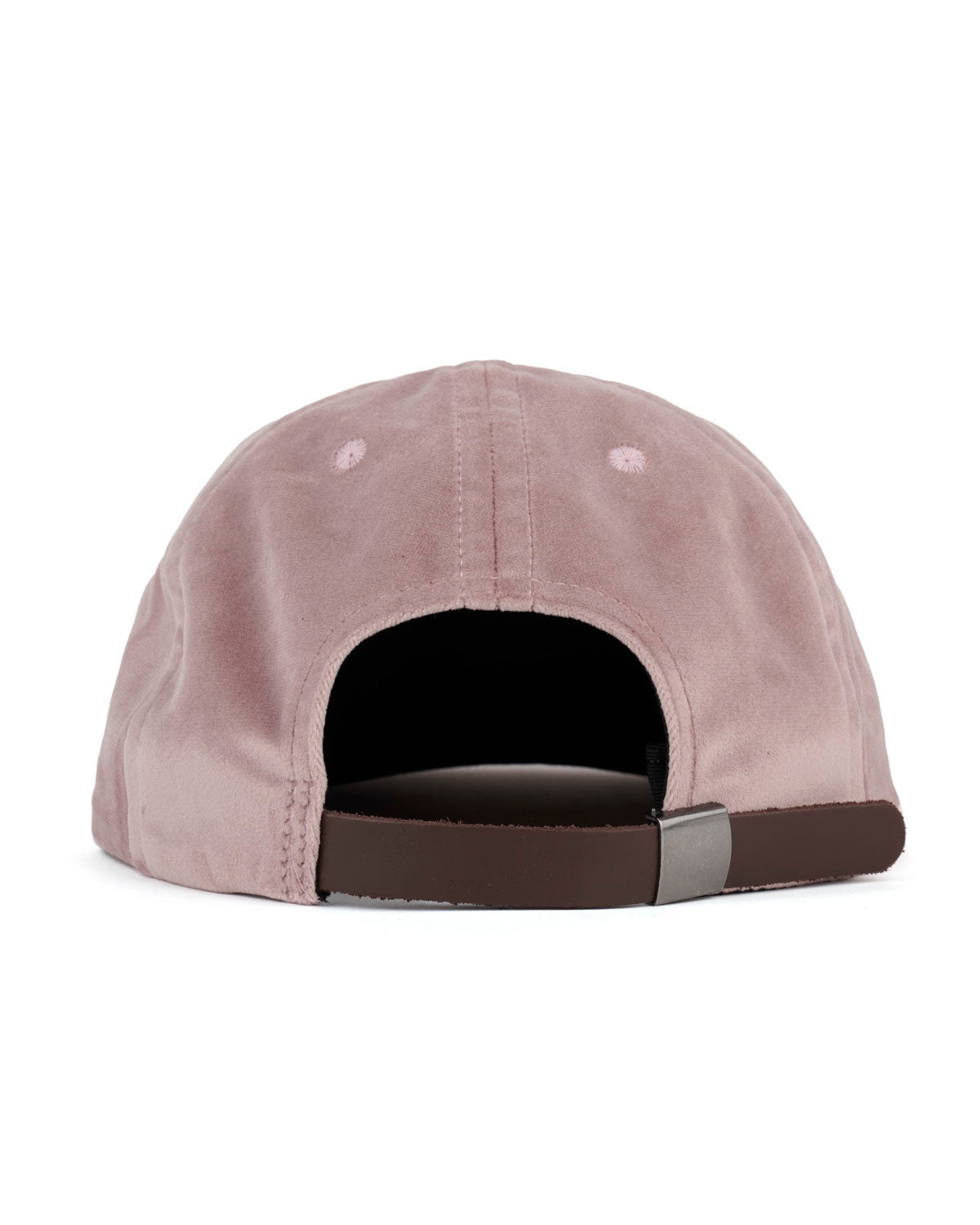Velveteen Curved Front 6 Panel Hat - Pink - 2