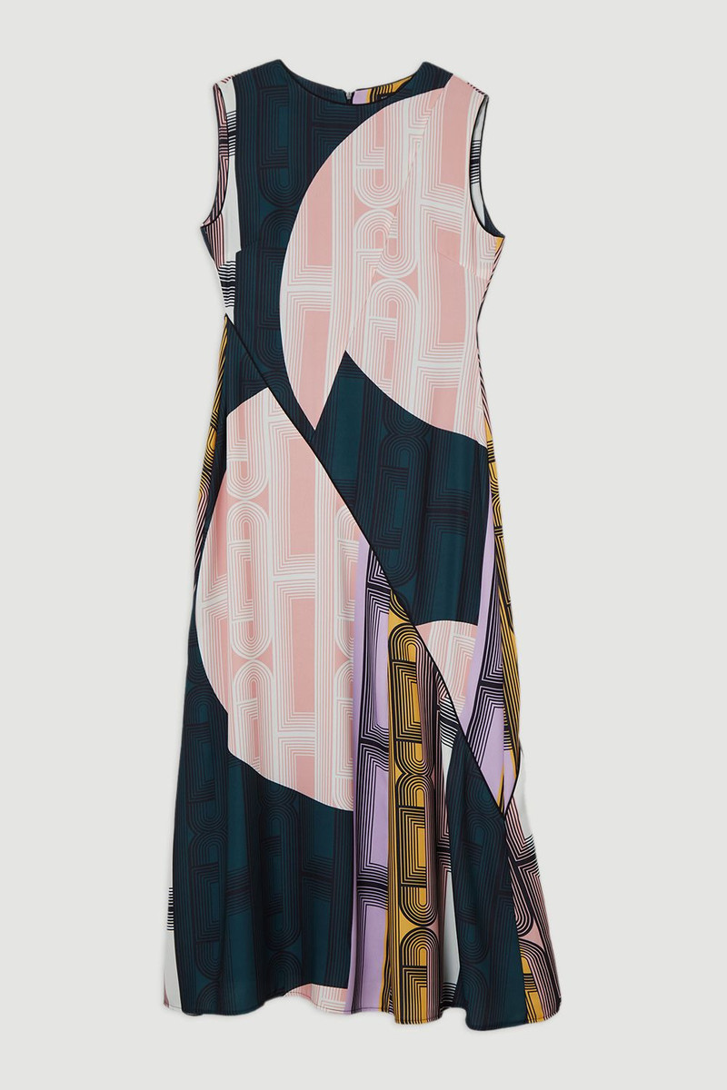 Amelia Graham Petite Soft Tailored Printed Full Midaxi Dress 4