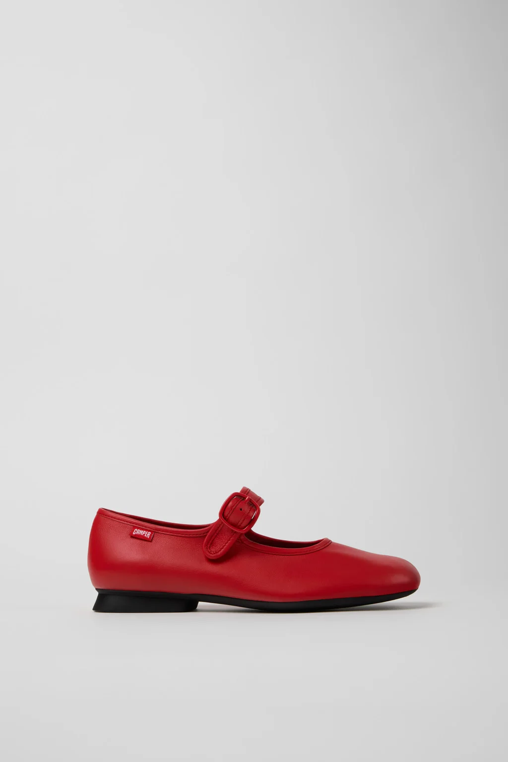Red Leather Ballerinas for Women. - 1