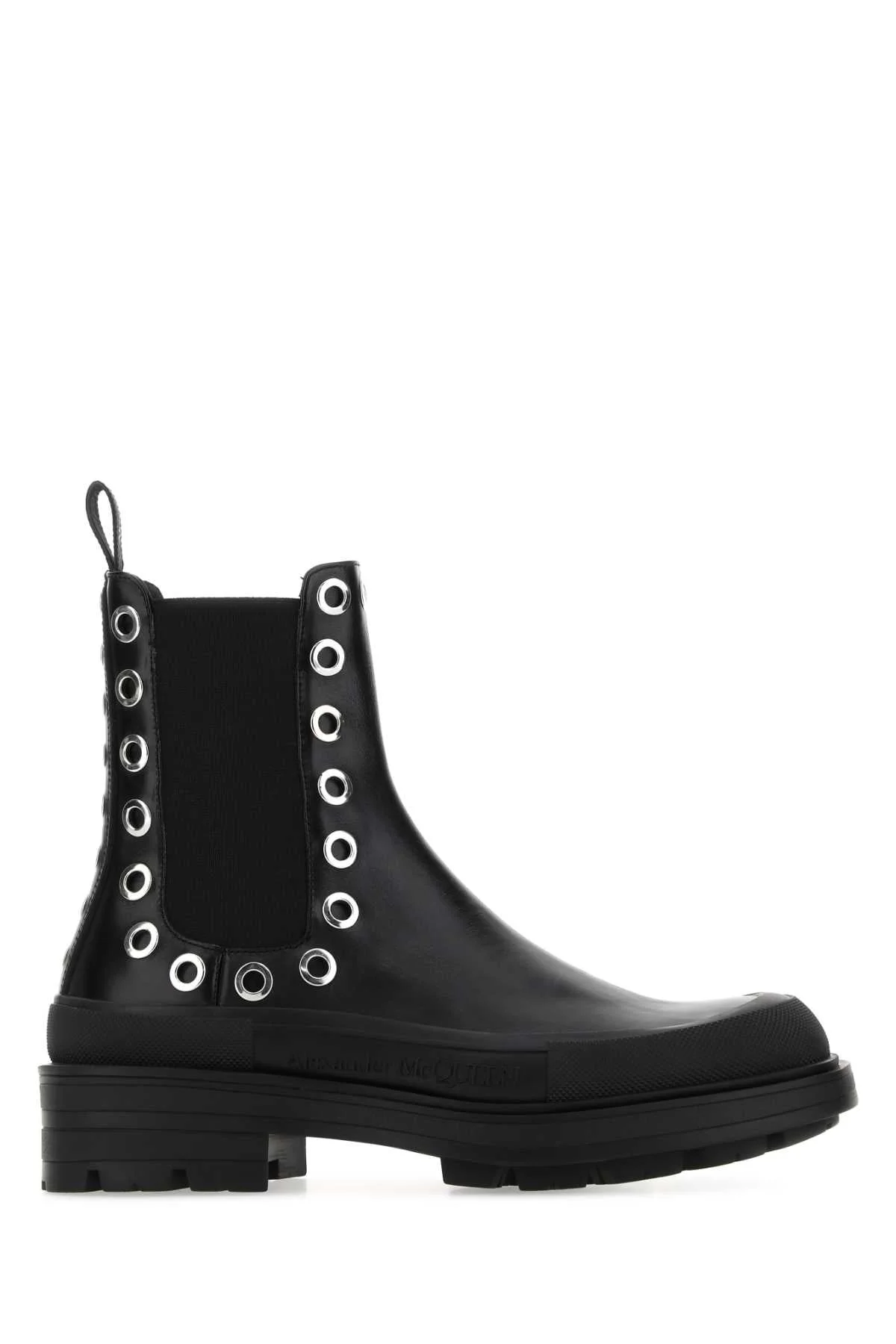 Alexander Mcqueen Men Black Leather Boxcar Ankle Boots - 1