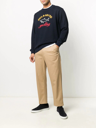 Paul & Shark logo print jumper outlook